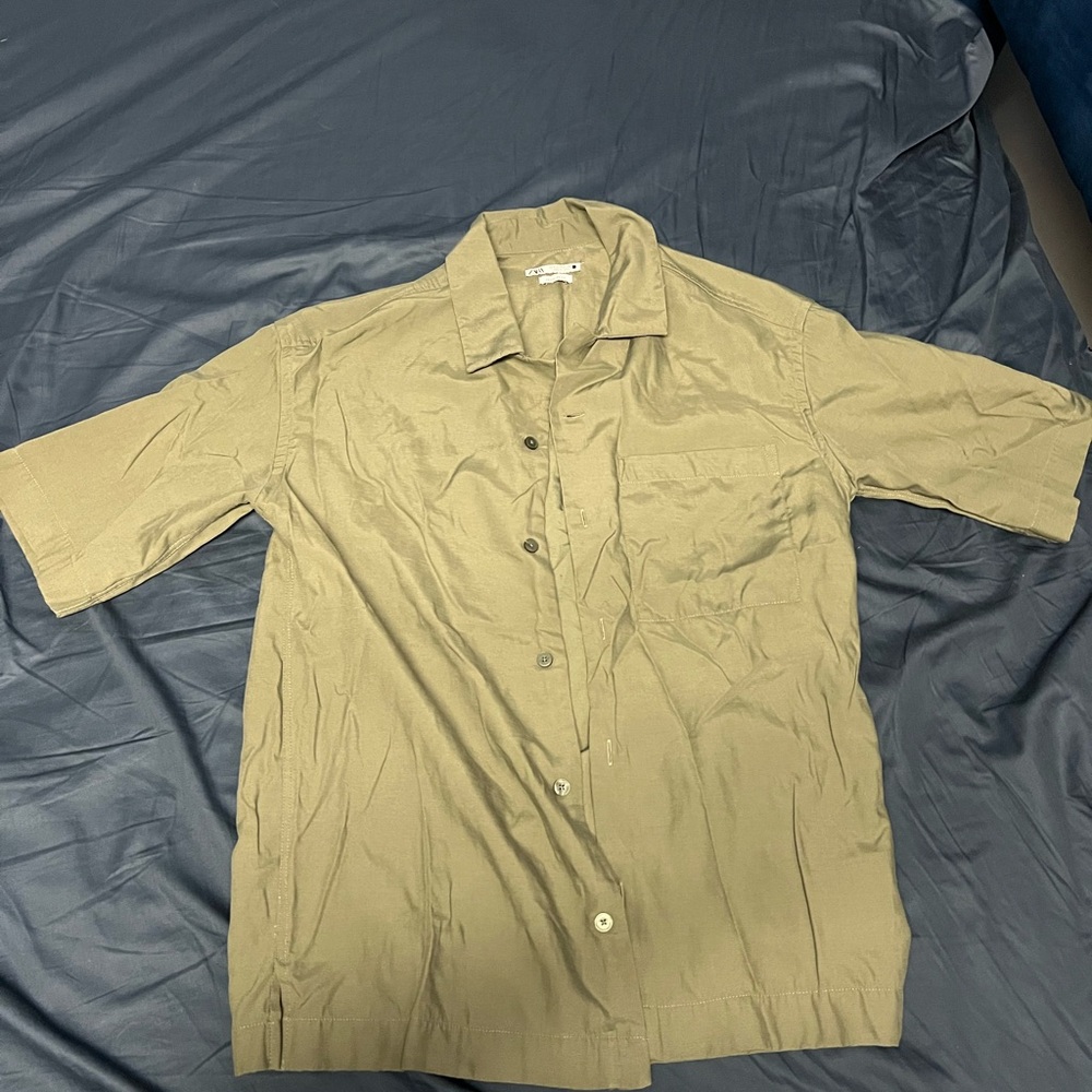 Zara Green Lightweight Shirt Jacket Casual Fit